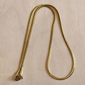 Gold-Tone Snake Chain Necklace | Retro 80s Minimalist Layering Chain